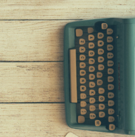 old turquoise typewriter